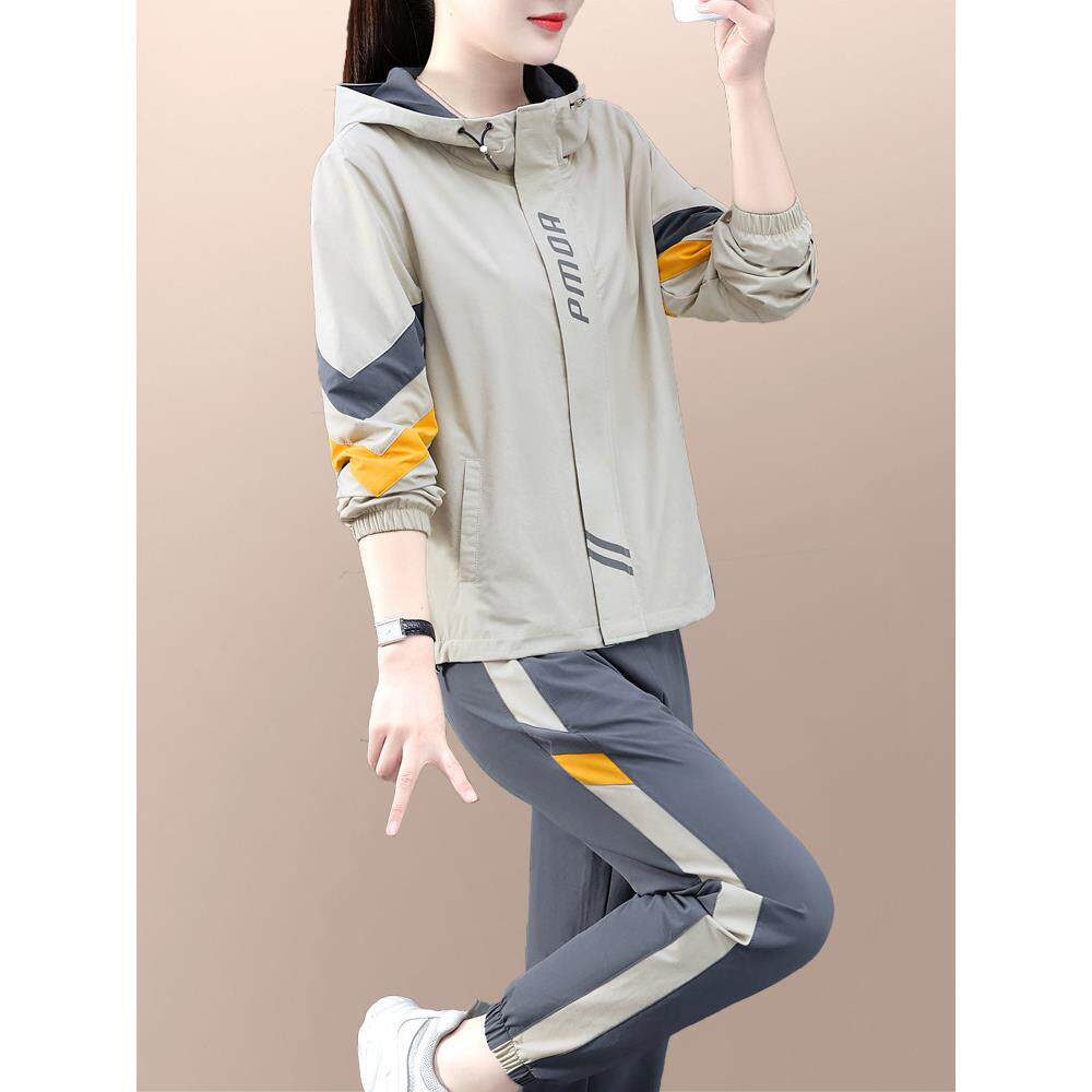 潮牌运动服套装女2025春秋季新款洋气宽松显瘦卫衣休闲跑步两件套