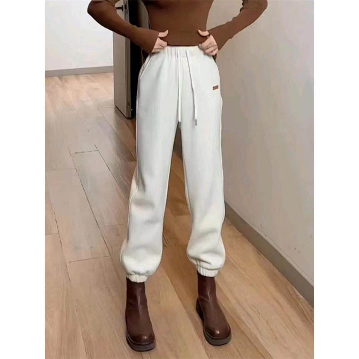 欧洲站2025年秋冬新款休闲束脚裤女设计感宽松显瘦哈伦裤百搭卫裤