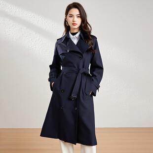 AILI恩裳秋冬新款气质英伦风大衣宽松显瘦时尚高端中长款风衣外套