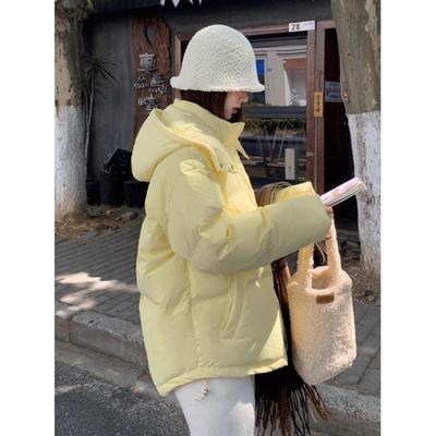 法国ROUJE NAIVE高端连帽短款羽绒服女白鸭绒免洗宽松加厚外套女