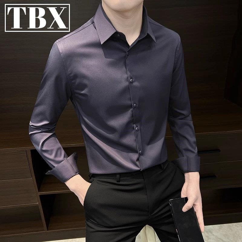 高级感痞帅男士衬衫长袖2026新款商务正装修身西装衬衣服男款寸衫