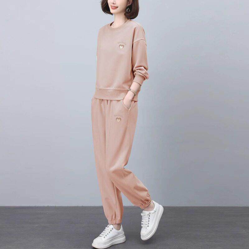 春秋套装女妈妈2025新款休闲运动大码宽松洋气减龄卫衣卫裤两件套