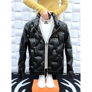 亮面羽绒棉服男士 韩版 休闲潮流防风保暖轻薄上衣 外套立领短款 冬季