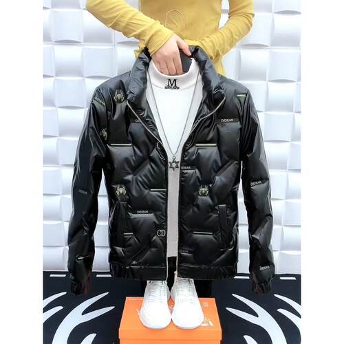 冬季外套立领短款韩版亮面羽绒棉服男士休闲潮流防风保暖轻薄上衣 - 封面