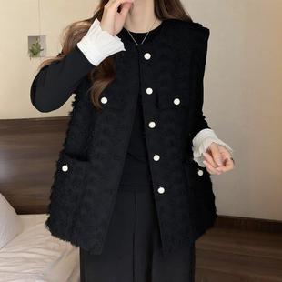 背心外搭坎肩中长款 Rouje 开衫 无袖 外套 Dsyle小香风流苏马甲女款