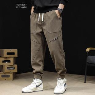 男秋冬款 BIAS潮牌灯芯绒束脚休闲裤 大码 秋季 加绒运动裤 neith