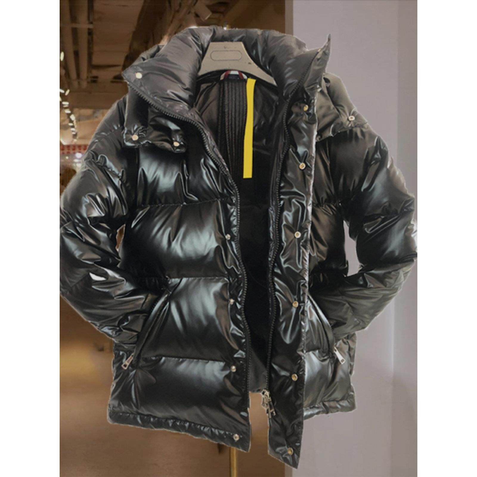 香港加厚亮面男士羽绒服男短款2025年新款冬季冬装修身保暖外套潮