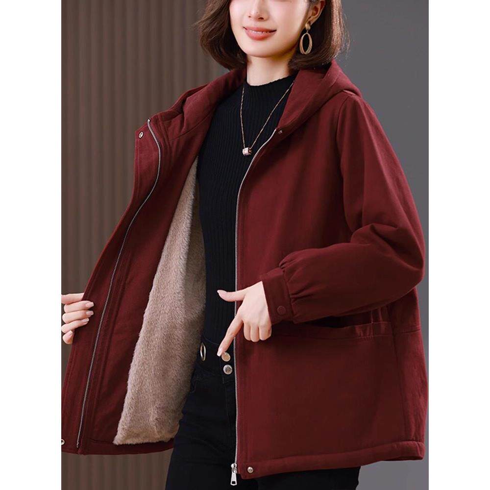 加绒派克棉服女冬季2025新款洋气时尚中老年妈妈保暖棉袄加厚外套