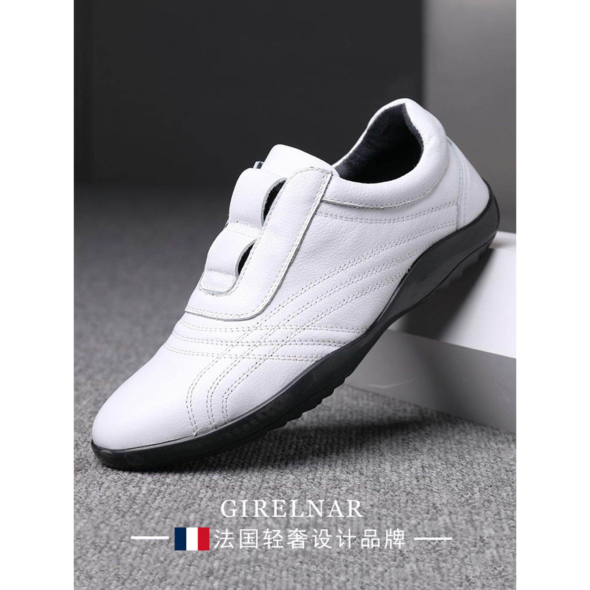 爵澜纳轻奢男鞋2025新款时尚潮流百搭休闲皮鞋男厚底增高乐福鞋男