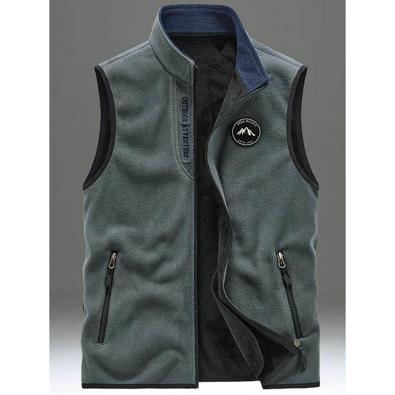 斯蒂芬立领印花马甲男春秋季2026年新款高端潮牌宽松男士背心外套