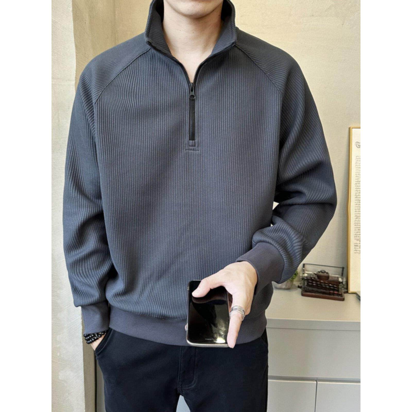 香港潮牌半拉炼卫衣男士2025春秋季新款宽松套头立领纯色打底上衣,运动/瑜伽/健身/球迷用品,亲子家庭装,淘宝优惠券,粉丝福利购,淘宝优惠卷