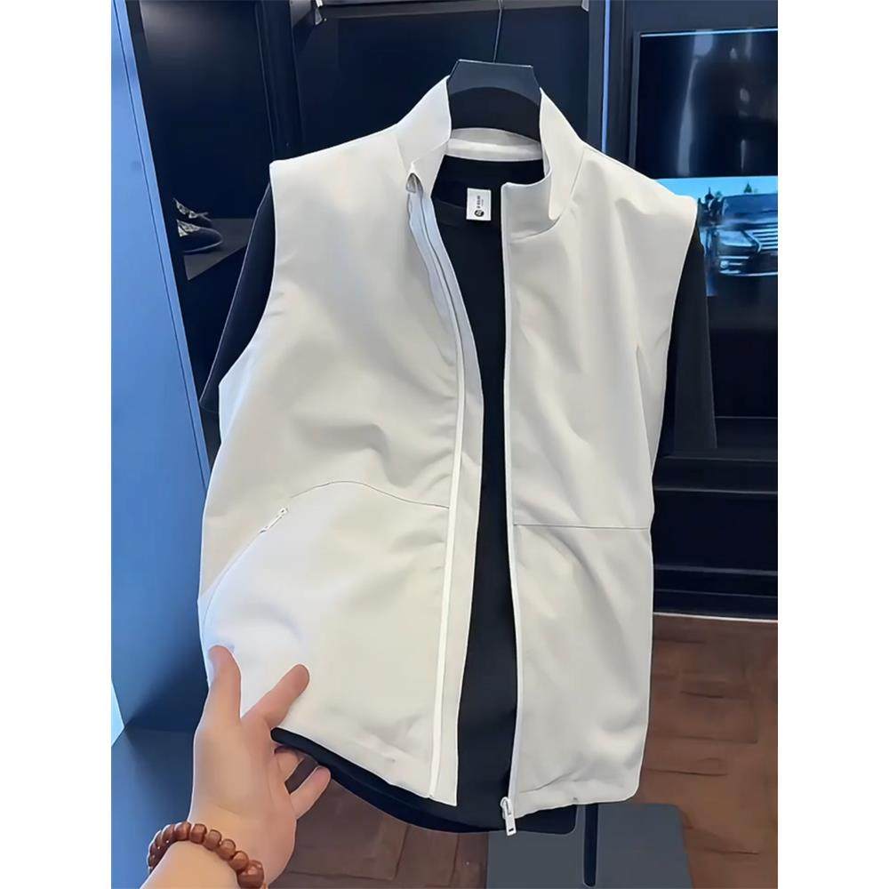 高端软壳立领马甲外套男士2025年新款春秋季休闲坎肩无袖夹克男款,男装,常规马甲,淘宝优惠券,粉丝福利购,淘宝优惠卷