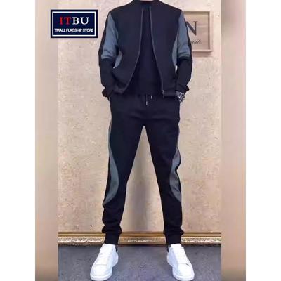 高端休闲运动套装男士2025新款春秋冬季加绒加厚卫衣卫裤一套男款