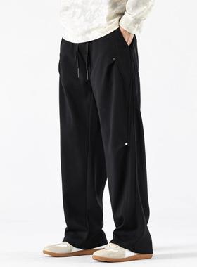 it neith BIAS潮牌宽松直筒运动休闲裤男美式卫裤男加绒垂感长裤