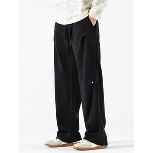 neith 男加绒垂感长裤 BIAS潮牌宽松直筒运动休闲裤 卫裤 男美式