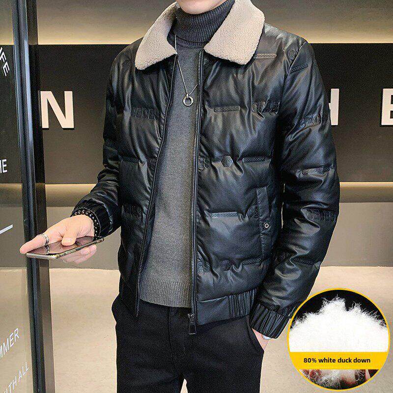 LL男装羽绒服男潮冬季加厚短款轻薄时尚潮流爆款外套保暖毛领夹克