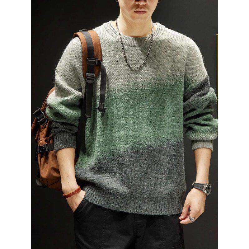 it neith BIA潮牌美式渐变圆领毛衣男秋冬宽松潮流百搭羊毛针织衫,男装,秀禾服,淘宝优惠券,粉丝福利购,淘宝优惠卷