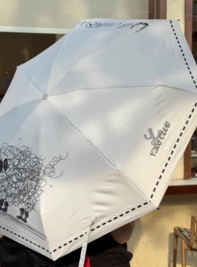 Y2NG原创小羊插画黑胶防晒晴雨两用折叠伞防晒遮阳伞