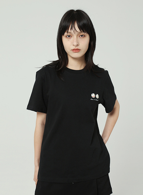 Y2NG创意刺绣双羊logo重磅oversize宽松圆领短袖T恤男女同款