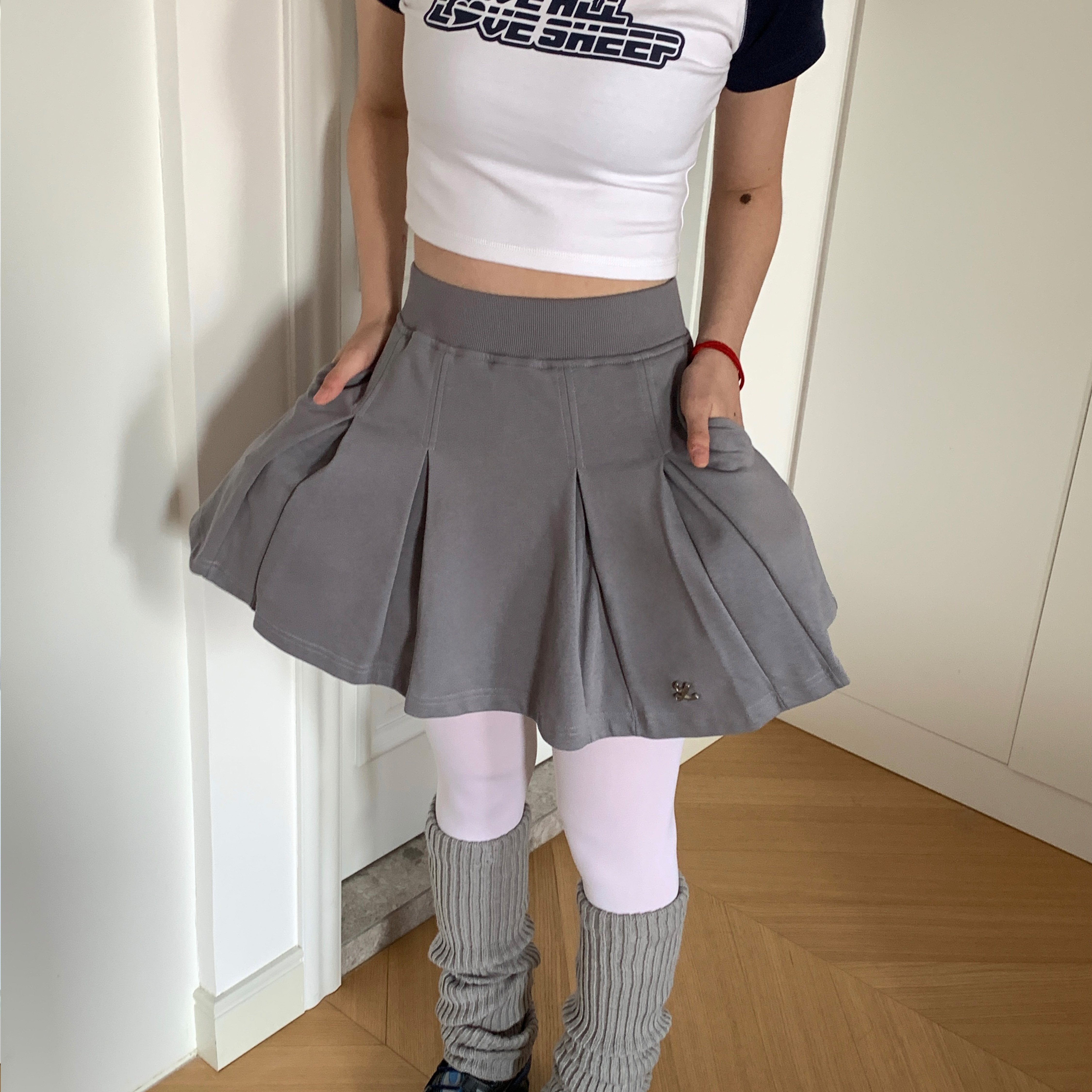 Y2NG 轻运动百褶收腹高尔夫短裙女防走光显瘦裤裙高腰显瘦半身裙