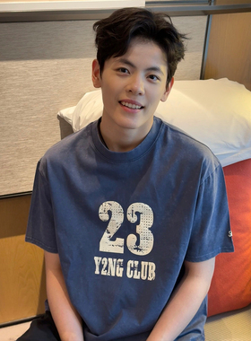 Y2NG复古水洗做旧Vintage短袖T恤宽松街头感夏季上衣男女同款