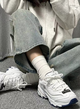 Skechers斯凯奇 熊猫鞋 小白熊 复古百搭增高老爹鞋 99999863-WNV