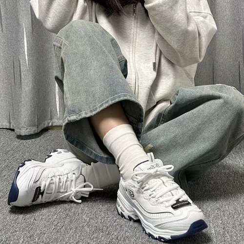 Skechers斯凯奇 熊猫鞋 小白熊 复古百搭增高老爹鞋 99999863-WNV