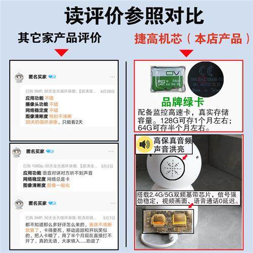 捷高双监控阿里云室内家用全景无线超清夜视智能360全景摄像机,电子/电工,家用网络摄像头,淘宝优惠券,粉丝福利购,淘宝优惠卷