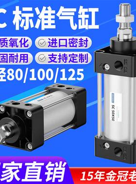 气动大推力标准气缸SC80/125X50X75X100X150X175X200X250X300X400