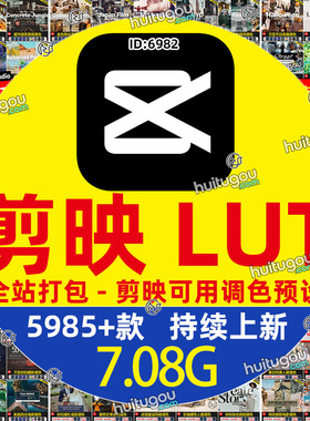 剪映lut调色预设超级合集 Capcut视频lut调色素材-全站打包