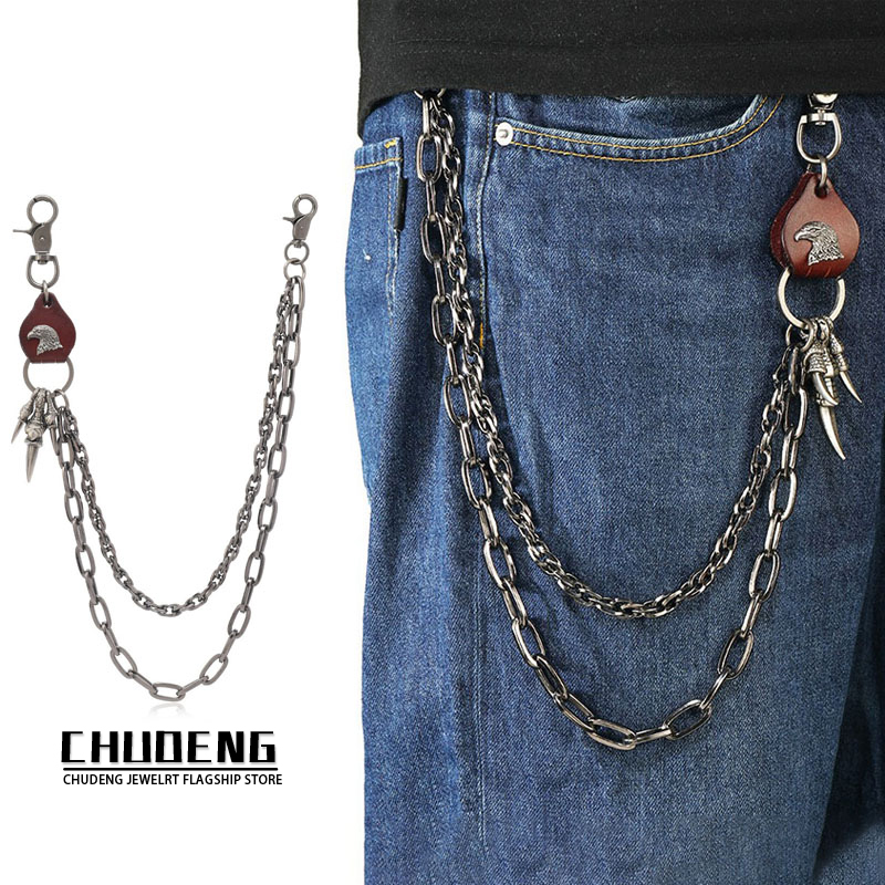 朋克男女嘻哈街舞牛仔裤配饰项链