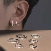 超闪耳环男小众轻奢高级感养耳洞睡觉免摘耳骨环耳圈气质耳扣耳饰