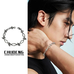 荆棘钛钢手链男小众轻奢高级感复古精致男士手串设计美式新款手饰