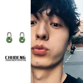 新中式 国潮风耳环男女钛钢耳夹气质小众个性 独特民族风耳钉耳饰品