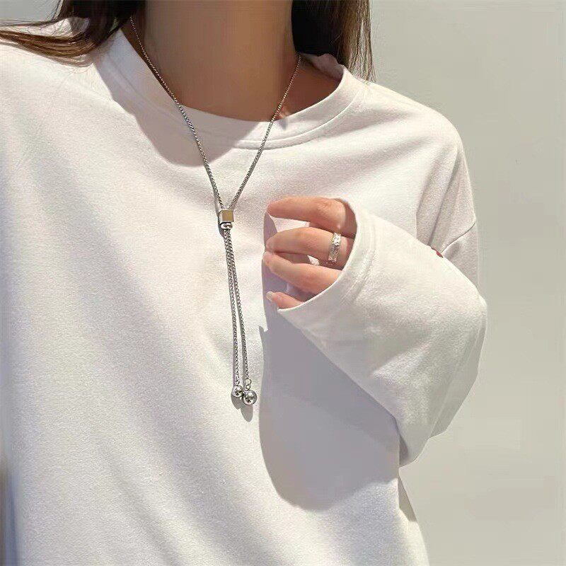可调节钛钢项链男女ins嘻哈潮图片