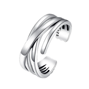 男生重叠戒指男高级感开口可调节冷淡风小众食指个性男士单身戒