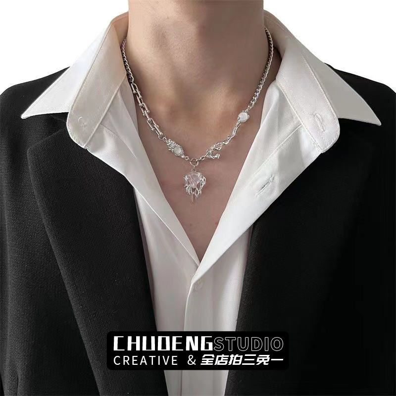 火焰携枝项链轻奢冷淡风毛衣链