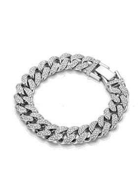 王一博同款镶钻古巴链手链男女