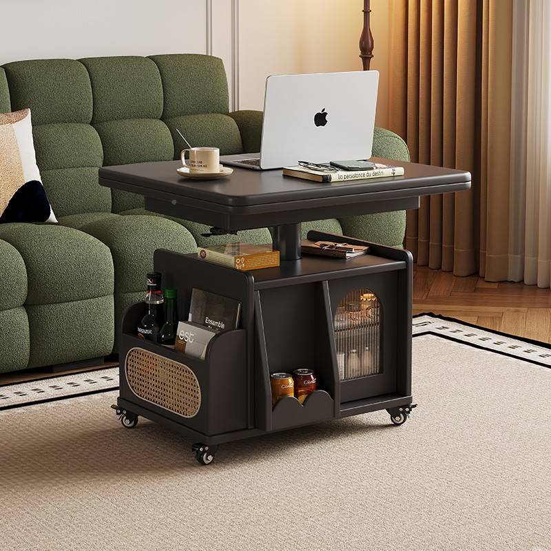 多可动发边62576几茶餐几车实木功叠两客厅沙边推茶桌能折移升降