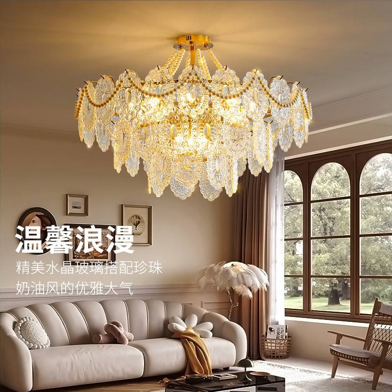 网灯96493主卧室房现间法厅红轻奢灯具客式02年灯4款约代新简水2