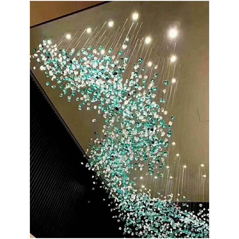 店酒别堂璃计82549吊艺石头琉师造型术吊灯设售装楼部墅修大空挑