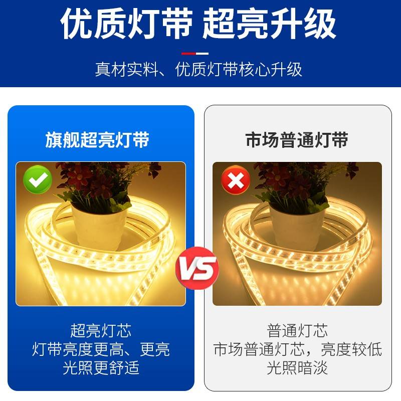 带ed亮10光米0套45864l装0V户超外2灯亮家装水三色变工地防化2工