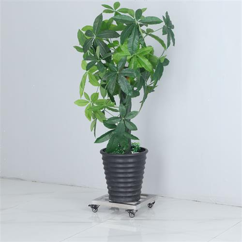 加厚不锈钢可移动托盘落地式花架室内外盆景架子带轮子花盆底座架