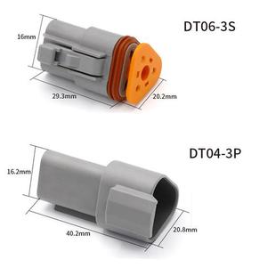 2P汽车线束接插件防水公母插头 2S德驰型连接器DT04 DEUTSCH DT06