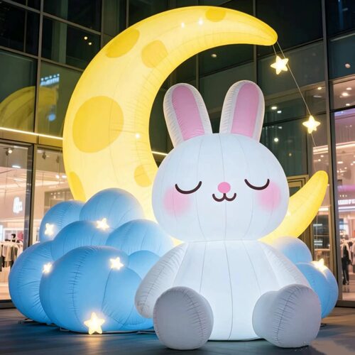 夜光弯月玉兔气模古镇民宿售楼处