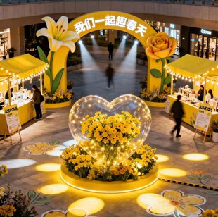 2026春天爱心美陈装置户外活动引流打卡道具氛围摆件景区发光装饰