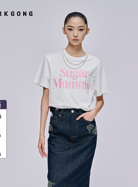 【MARKGONG】SUGERMOMMY后背系结白色挺括短袖流行秋冬休闲女上衣