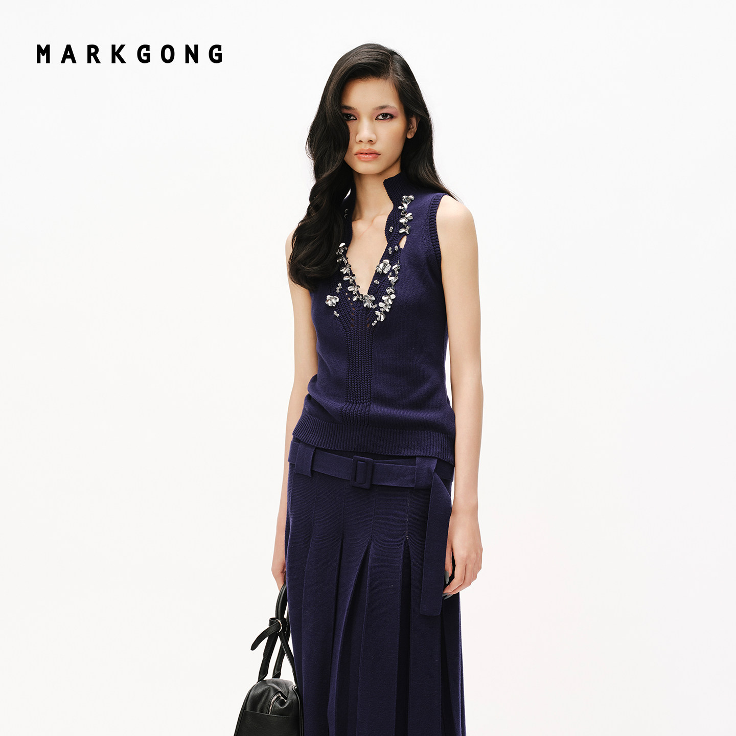 MARKGONG珠片装饰针织背心图片