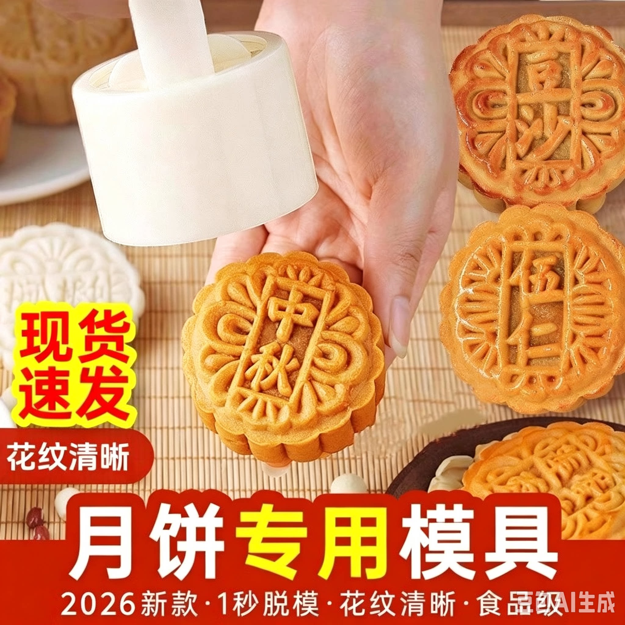 传统中秋广式月饼模具磨流心冰皮