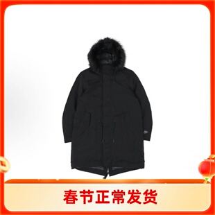 Nike Sportswea保暖毛领连帽中长款夹克羽绒服 冬季 男款 BV4752